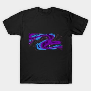 Fluid Blue & Purple Ink Abstract T-Shirt